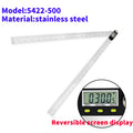 20Inches/500mm Digital Angle Ruler and Stainless Steel Digital Angle Finder Precision Angle Measuring Tool