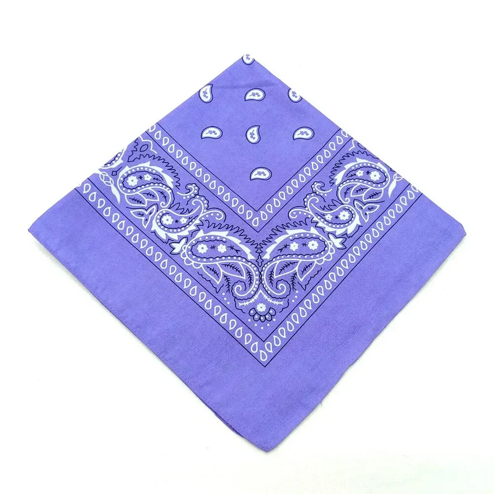 1/2PCS Fashion Hip Hop 100% Cotton Bandana Square Scarf 55cm*55cm Black Red Paisley Headband Printed For Women/Men/Boys/Girls
