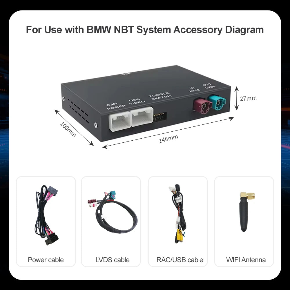 For BMW F48 F88 F15 F85 F16 NBT EVO system Wireless CarPlay Android Auto ModuleWith Bluetooth Mirror Link Navigation