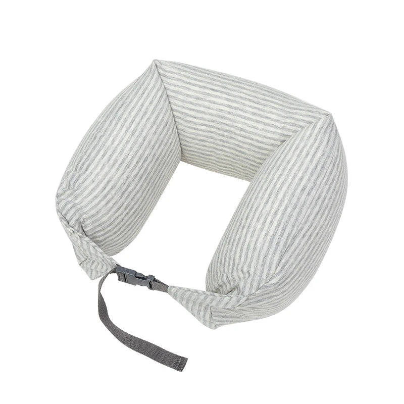 Neck Pillow Neck Support Breathable Stuffable U-shaped Pillow With Hidden Zipper Adjustable Drawstring Neck Pillow For Travel