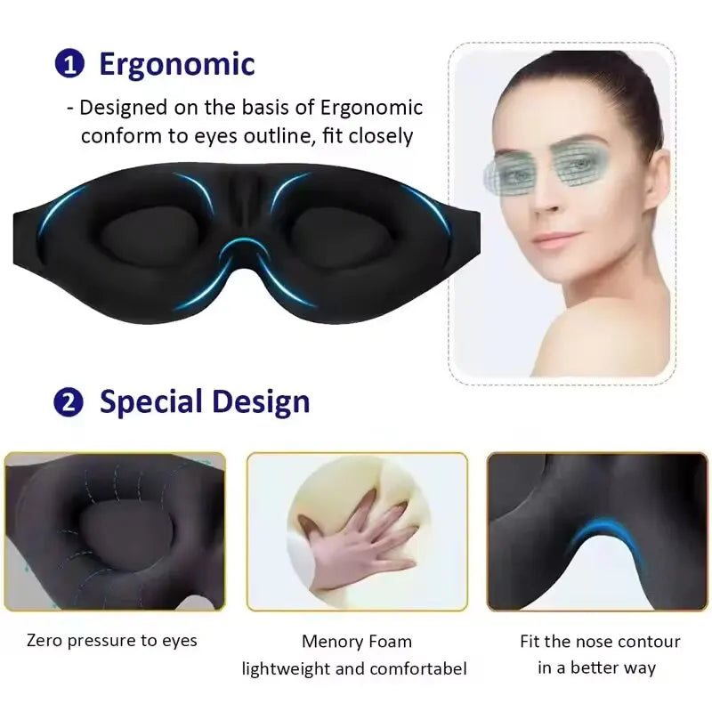 1/2/3PCS Eye Mask for Sleeping 3D Night Sleep Super Soft Mask Block Out Light with Women Men Family for Travel and Home Use
