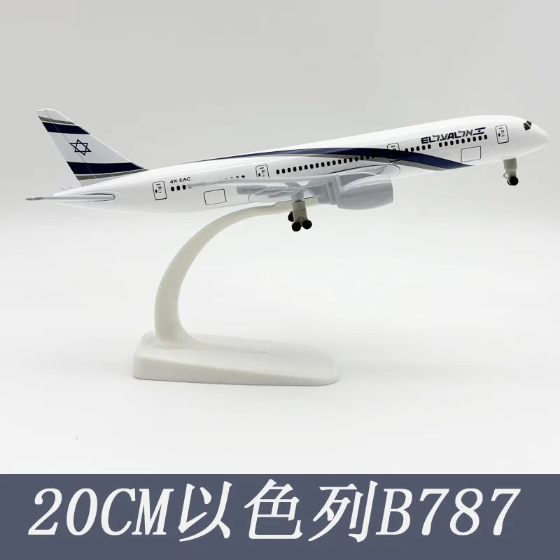 20CM Diecast Metal Plane Model 1:400 b787 El Al Air Airlines Aircraft Model with Wheels Hobbyist Collectible or Gift