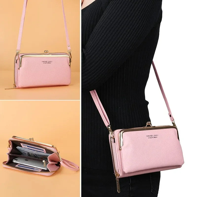 Women's Crossbody Bag Simple and Versatile Coin Purse Large-capacity Long Zipper Mobile Phone Bag Creative Single-shoulder Bag