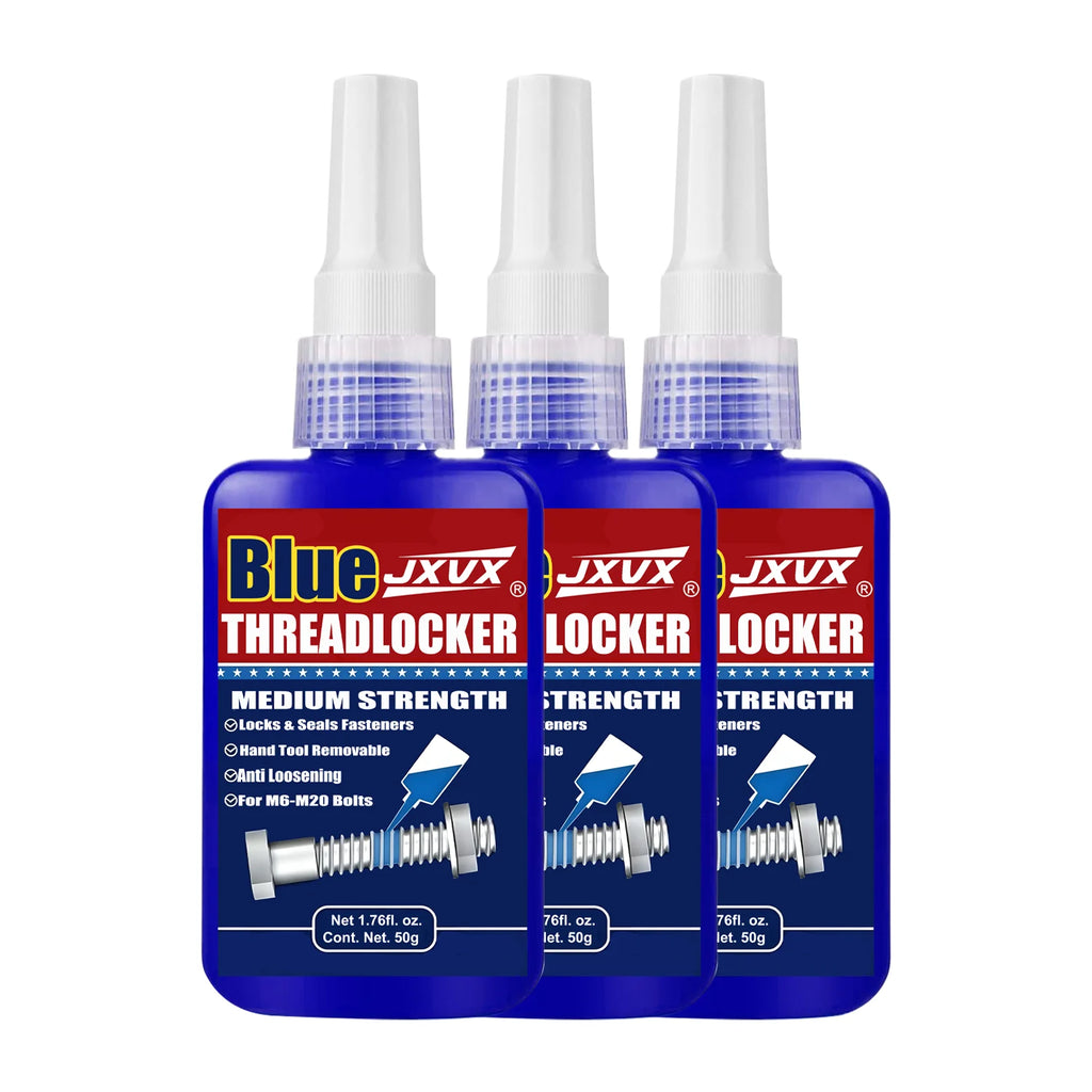 Blue Threadlocker, Medium Strength Threadlocker, Blue Anaerobic Adhesive for Fixing Screws and Nuts, Anti-Loosening, Anti-Corrosion, Oil Resistant, Anti-Loosening/Anti-Corrosion
