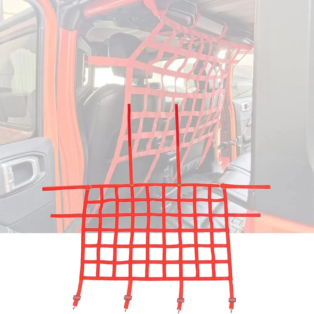1x Car Roof Net Hammock Mesh Cargo Rooftop Netting Heavy Duty for TJ YJ JK JKU JL JLU JT 1987-2024 for Suzuki Jimny  JB74 19-23