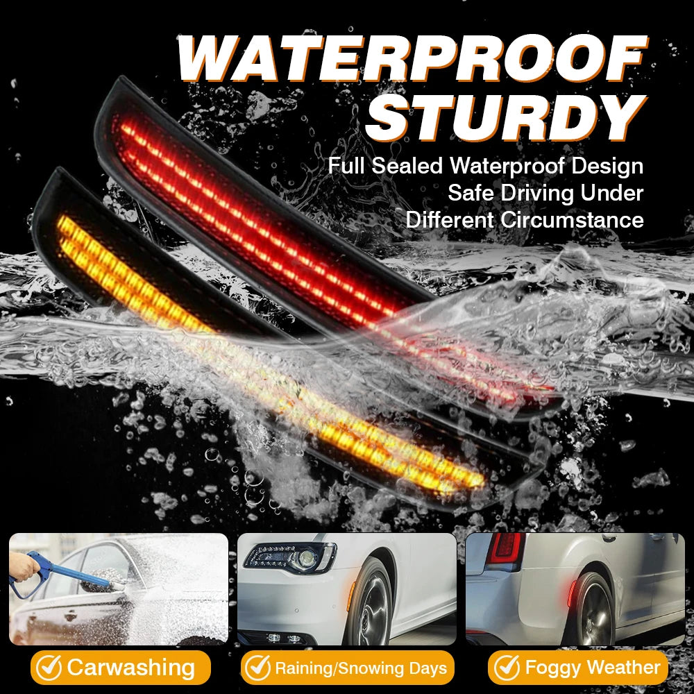 4 pcs For Chrysler 300 2015 2016 2017 2018 2019 2020 2021 Car Front Rear Side Marker Light 68214402AD 68214403AD