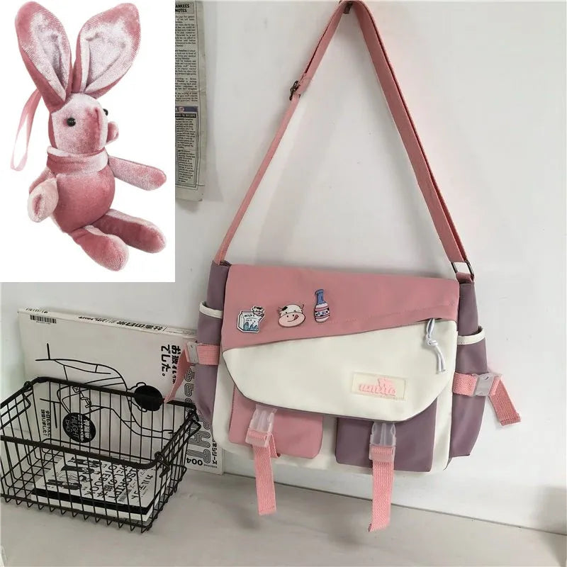 Nylon Handbags Shoulder Bag Large Capacity Crossbody Bags for Teenager Girls Men Harajuku Messenger Bag Student School Bags Sac