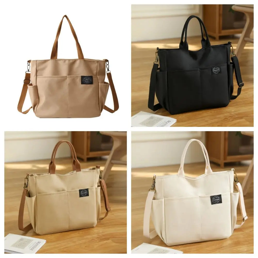 Fashion Women's Shoulder Bag Canvas Large Capacity Crossbody Handbag Multi Pocket Zipper Mommy Bags for Female