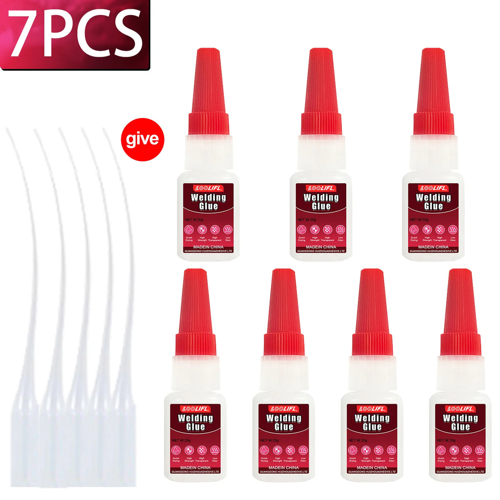 LOOLIFL Instant Strong Super Glue Universal Mighty High Viscosity Welding Glue for Metal Glass Wood DIY Adhesive Fast Dry tool