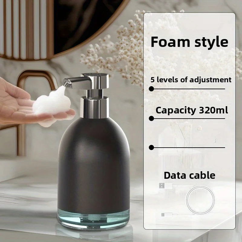 Smart Soap Dispenser Bottle 5 Gear USB Rechargeable 1200Mah 320ML Automatic Dispenser Sensor Pump for Household Bathroom