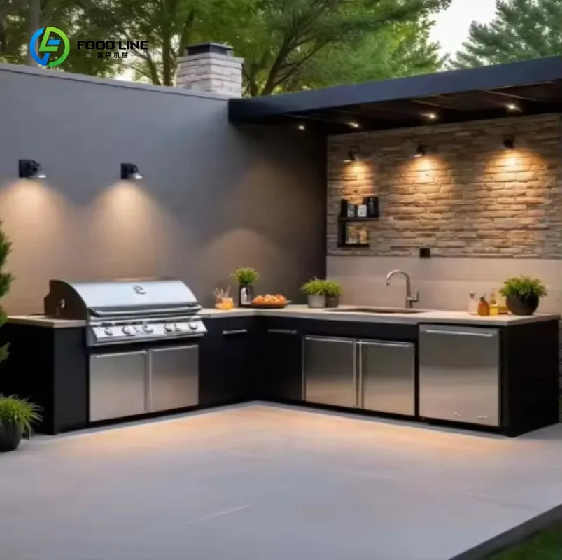 Custom Manufacture Stainless Steel Outdoor Kitchen BBQ Island Outdoor Kitchen BBQ Grills Set High Quality Durable