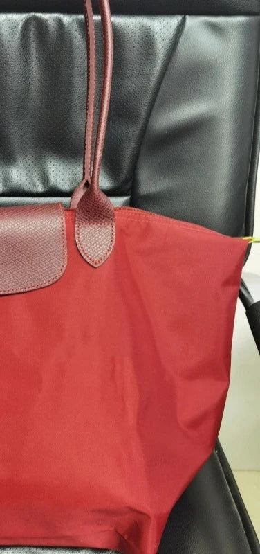 2026 Lightweight Foldable Nylon Shoulder Bag Ladies Water Resistant Shopping Tote Bag Large Handbag for Travel Daily Office