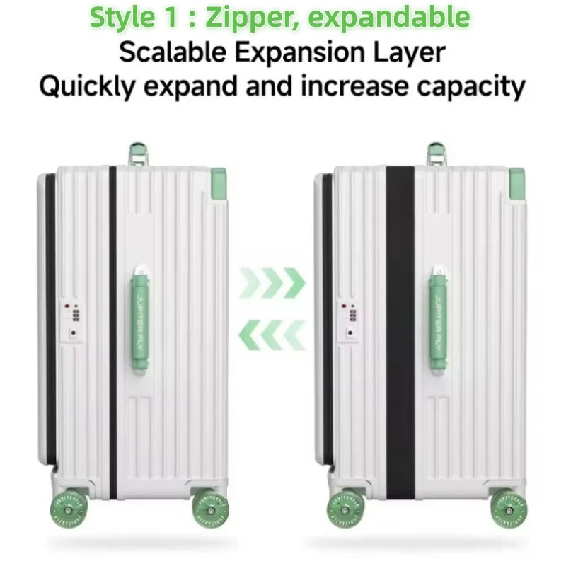 Side Opening Rolling Luggage Wide Trolley Travel 1:9 Deep Warehouse Suitcase with Skating Spinner Wheels TSA Lock PC Material 20