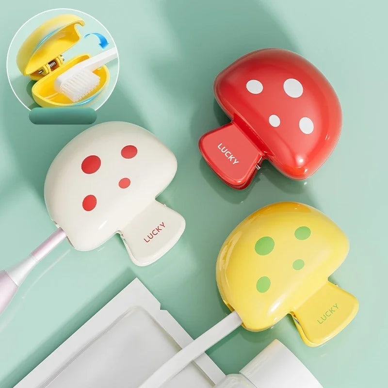 Cute Travel Toothbrush Head Covers Toothbrush Protector Cap Brush Pod Case Protective Portable Plastic Clip for Household Travel