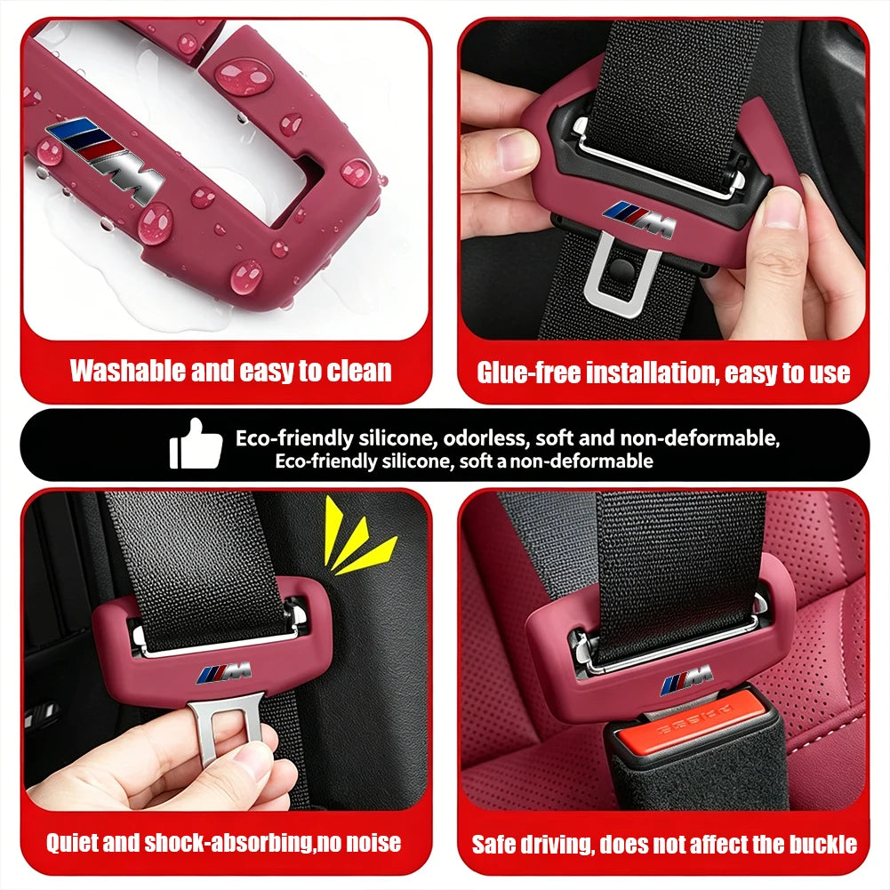 Car Seat Belt Buckle Silicone Protective Cover / Anti-Scratch Sleeve Stickers For BMW G80 G06 G07 G42 G14 G15 G16 F82 F20 F21 F8
