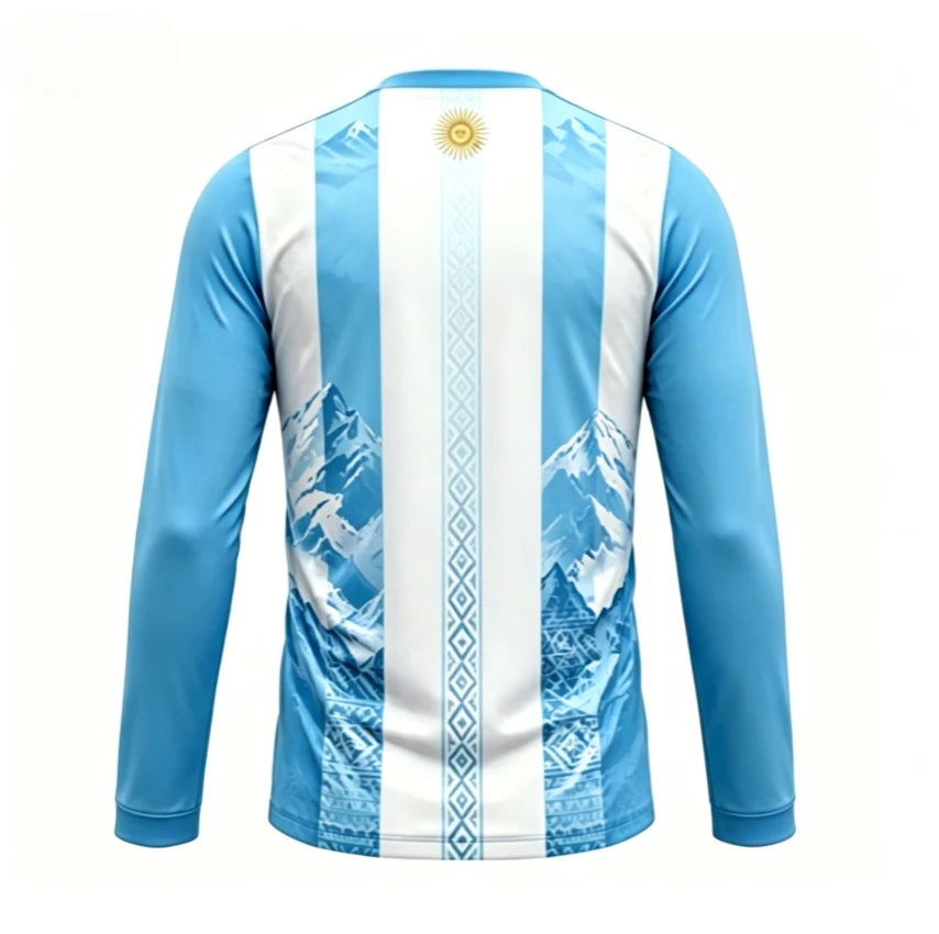 2026 New Argentina Fashion Round Neck T-shirt Fashion Long Sleeve Top Outdoor Sports and Leisure Quick Drying