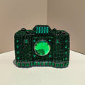Camera Shaped Diamond Evening Clutch Bags 2024 New Boutique Novelty Metallic Rhinestone Purses And Handbags Bridal Wedding Party