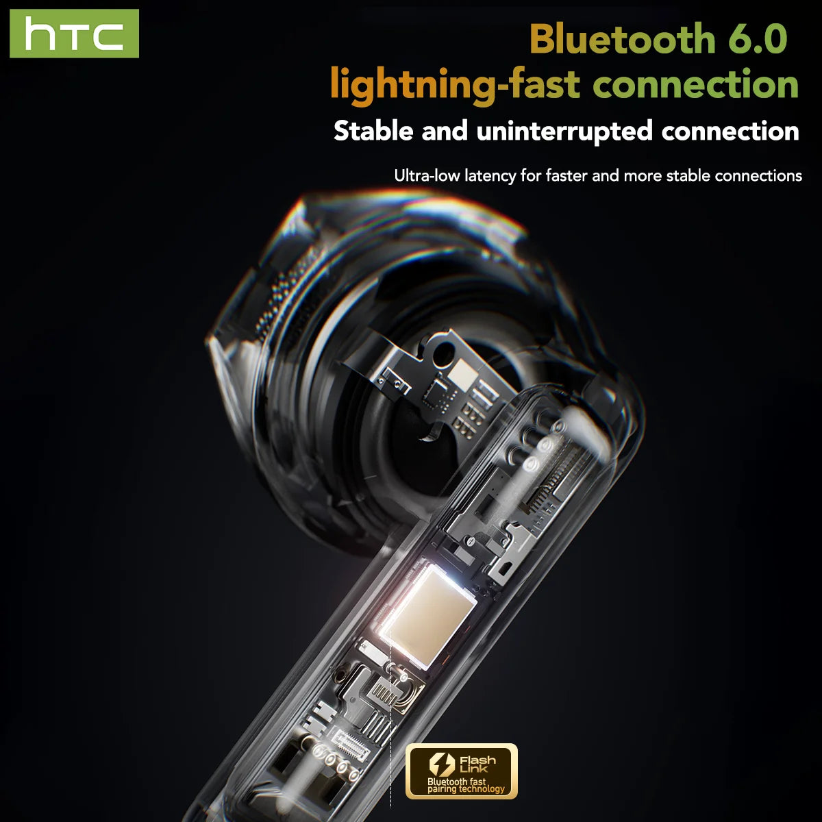 HTC NE48 TWS Wireless Earbuds AI Translation 2K HD Touchscreen Bluetooth 6.0 IPX5 ENC Noise Cancelling Sports Headphone