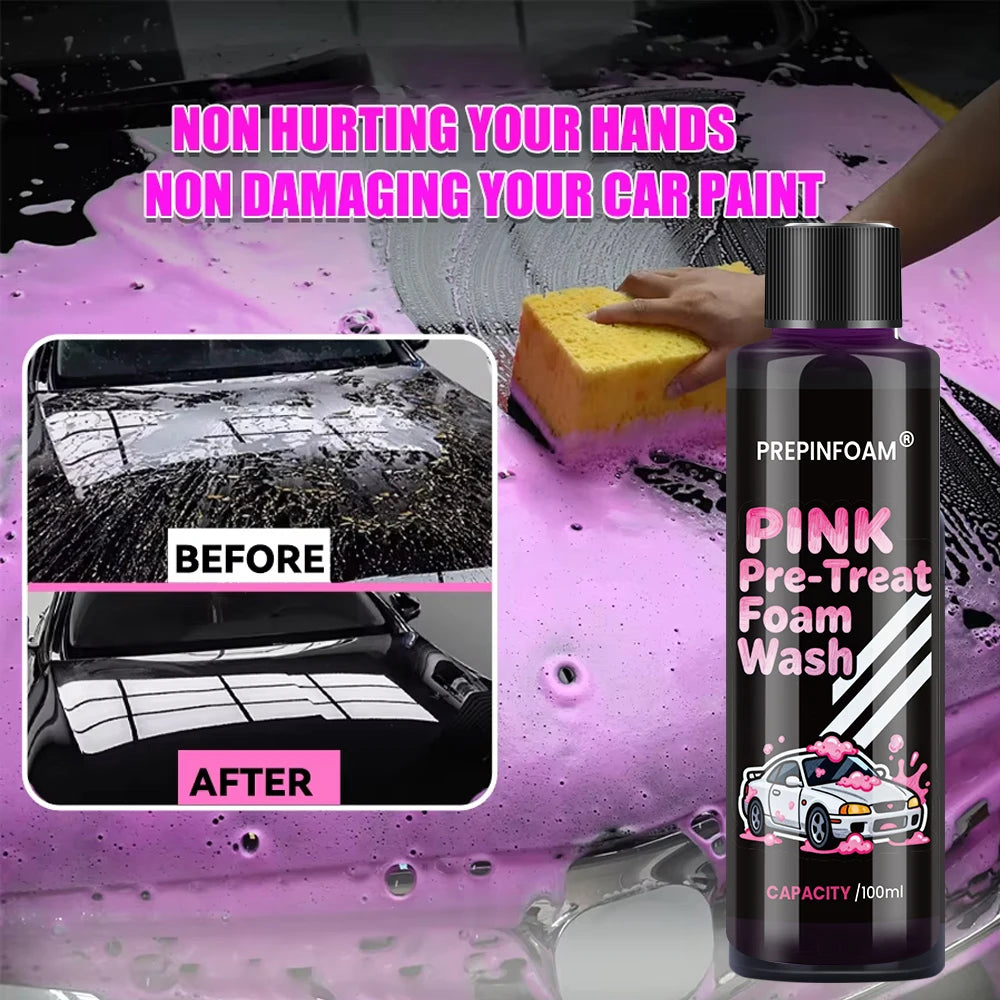 Pink Foaming Car Wash Soap Auto Wash Shampoo Active Foam Cleaner for For Snow Foam Lance / Foam Cannon / Foam Gun or Bucket Wash