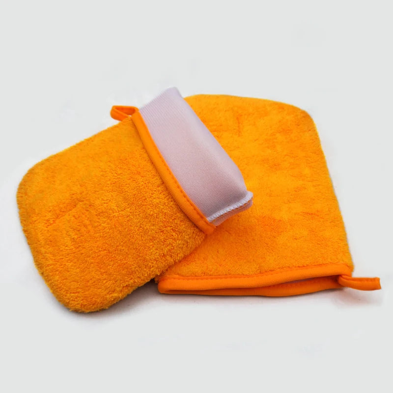 SEAMETAL Car Wash Microfiber Gloves Double Sided Ultra Absorbent Wash Towel Car Sponge Scratch Free Mitt for Car Accessories