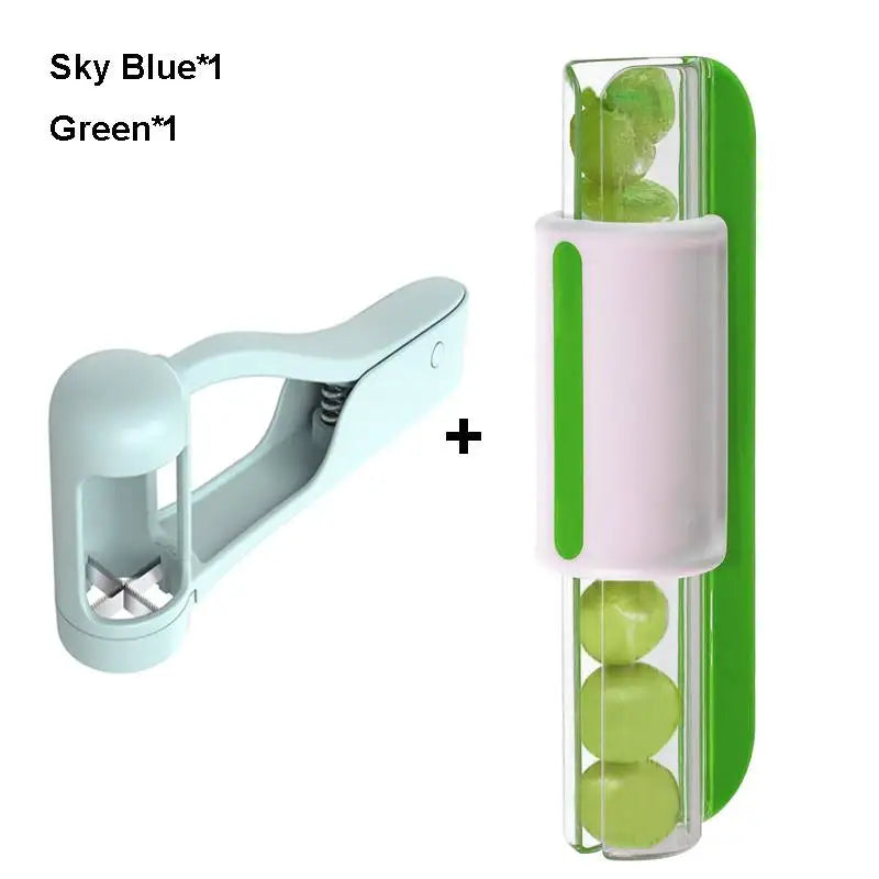 Tomato Grape Cherry Slicer Fruit Vegetable Salad Manual Slicer, Fruit and Vegetable Tool Kitchen Gadget, Progressive Zip Slicer