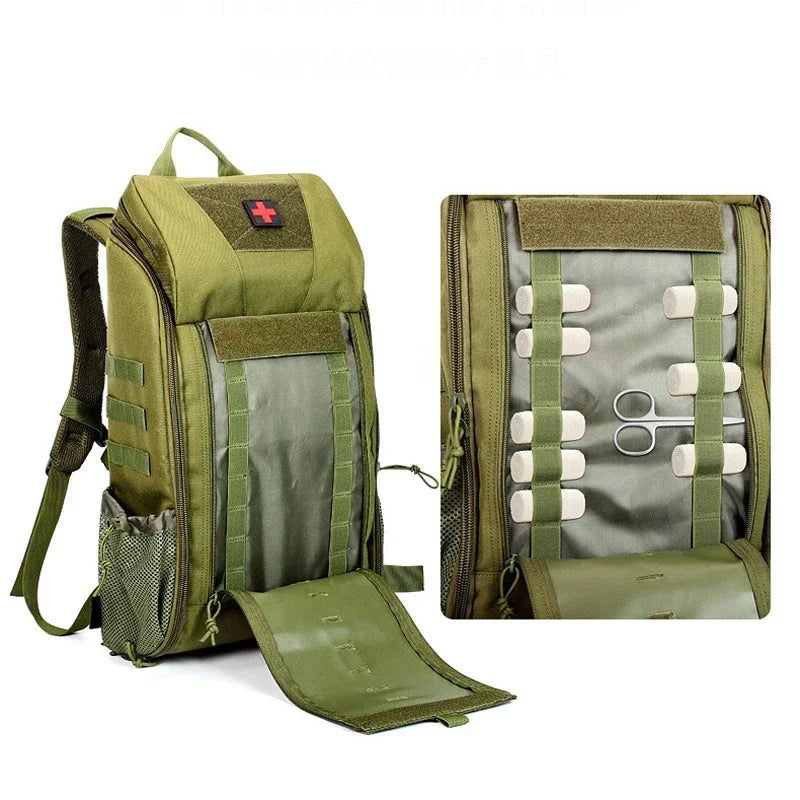 Outdoor Medical Backpack Tactical First Aid Kits Large Capacity Storage Bag Camping Mountaineering Backpack Emergency Bag