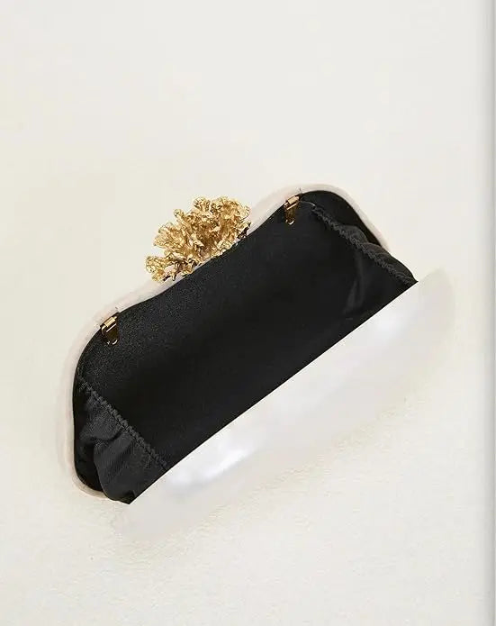 Shell Party Clutch Bag Women Wedding Evening Party Cute Ivory Pearl Color Acrylic Purse Handbag Spring Summer New 2026