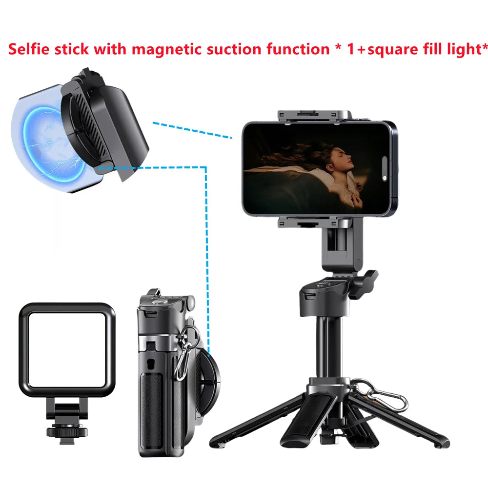 FANGTUOSI New 2027 Aluminum Selfie Stick Tripod | Magnetic  & Adjustable Telescopic Rod for Smartphones for Smartphone Live