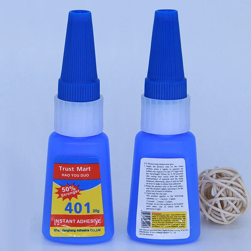 Stronger 401 Super Glue 20ml Bottle Instant Fast Glue Multifunctional Fix Super Strong Liquid Colorless Glue Household Gadgets