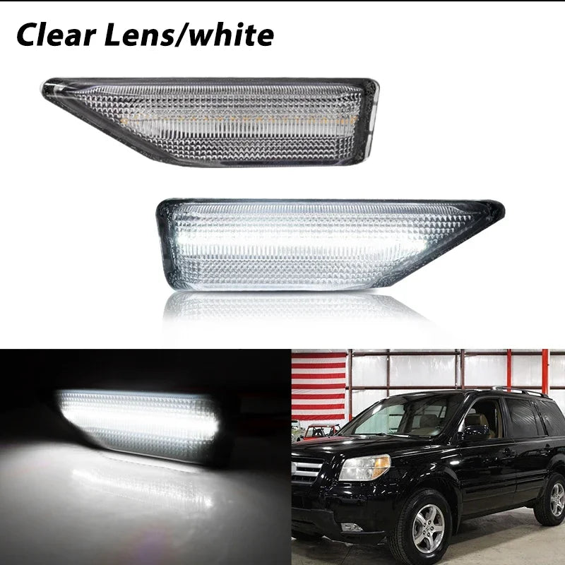 Car LED Front Bumper Side Marker Turn Signal Lights For Honda Pilot 2006 2007 2008 Parking/Driving Lights Fender Flare Lamps 12V