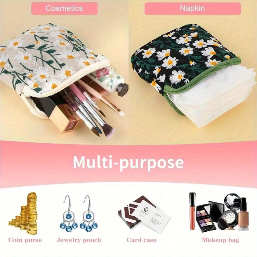 Ladies' Hand-Held Bag, Sanitary Napkin Storage Bag, Menstrual Pouch, Large Capacity, Portable and Cute Coin Purse, One Set