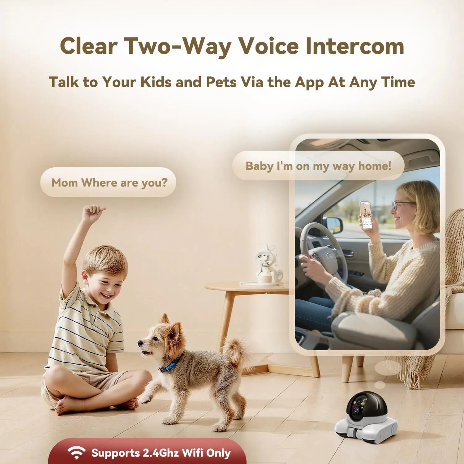 Pet Surveillance Camera | 360° Robot Camera,Baby Pet Camera, Bidirectional Dialogue,Motion Detection,Dog/Cat/Baby/Elderly
