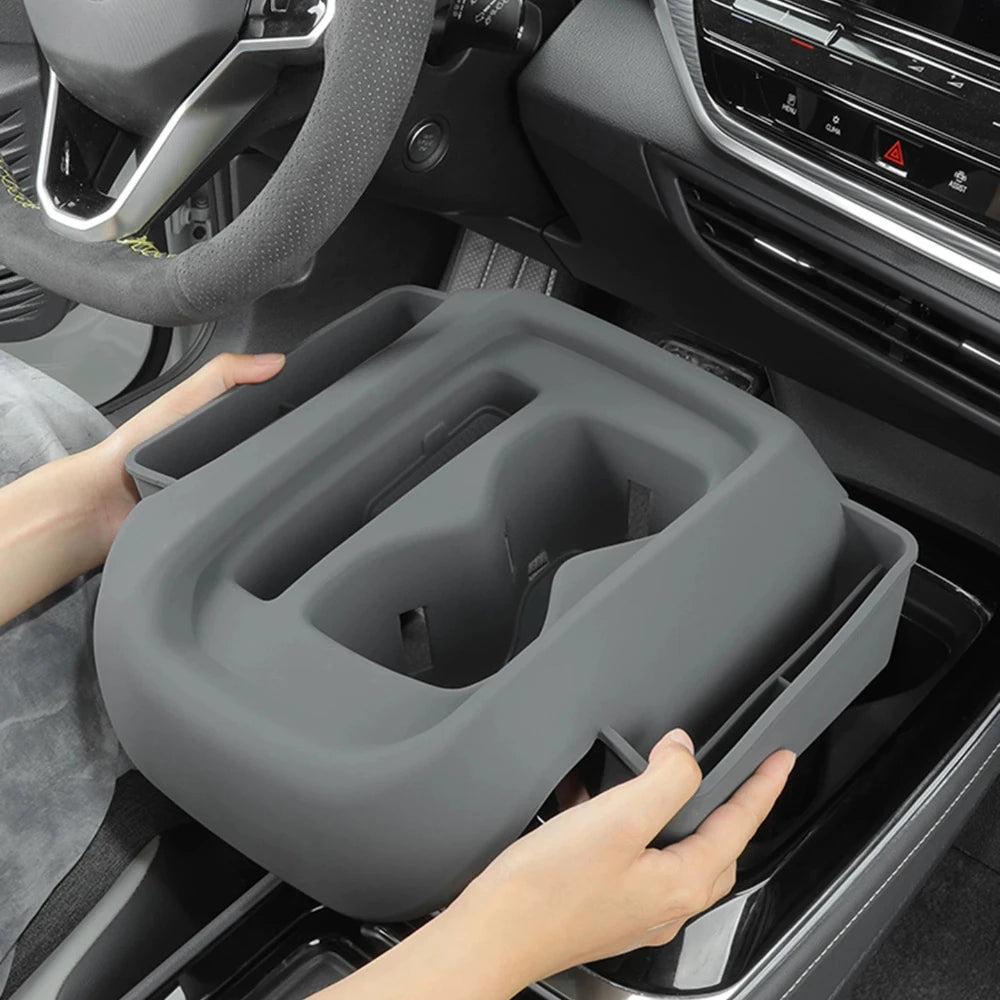 For ID.4 Car Center Console Storage Box Cup Holder Non Slip Silicone Protection Cover Automobile Car Interior Accessories