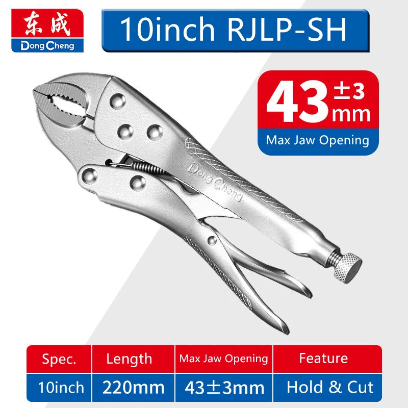 5/7/10in Smooth Shank Round Jaw Locking Pliers Set Heavy Duty Carbon Steel Clamping Grip for Welding Automotive Hand Tool
