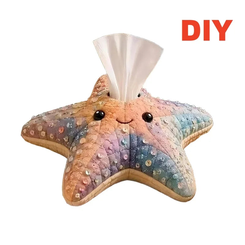 DIY Patchwork Tissue Box Cover Kit Precut Cloth Sewing Thread Tools Handmade Napkin Holder Craft Hobby Home Table Decor Gift