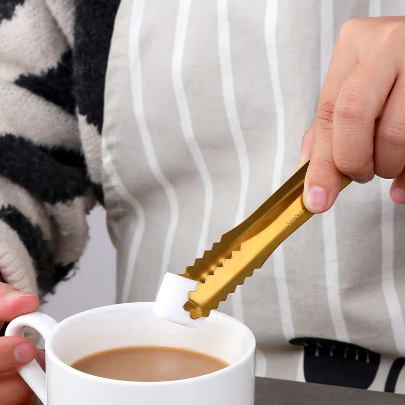 Stainless Steel 6 Inch Small Ice Clip Cafe Sugar Clip Hotel Towel Clip Household Kitchen Gadgets Food Clip
