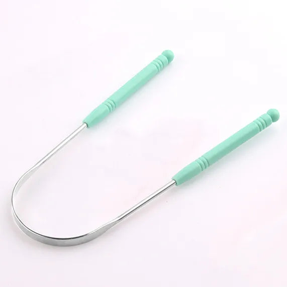 Hot 1PC Stainless Steel Tongue Scraper Cleaner Fresh Breath Cleaning Coated Tongue Toothbrush Oral Hygiene Care Tools