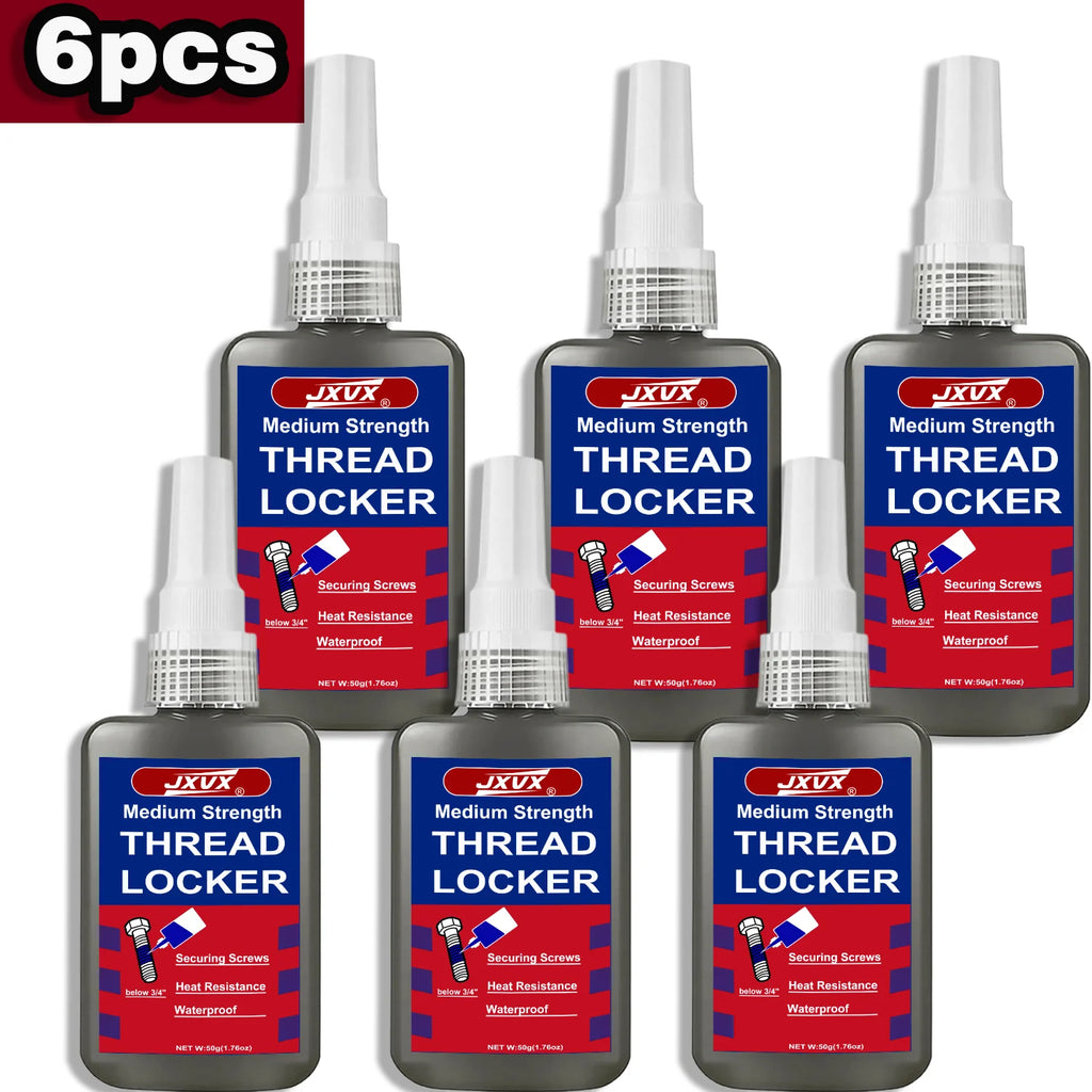 JXVX 243 Threadlocker Medium Strength Thread Locking Blue Removable Adhesive Anaerobic Epoxy Adhesive Industrial Thread Sealant.