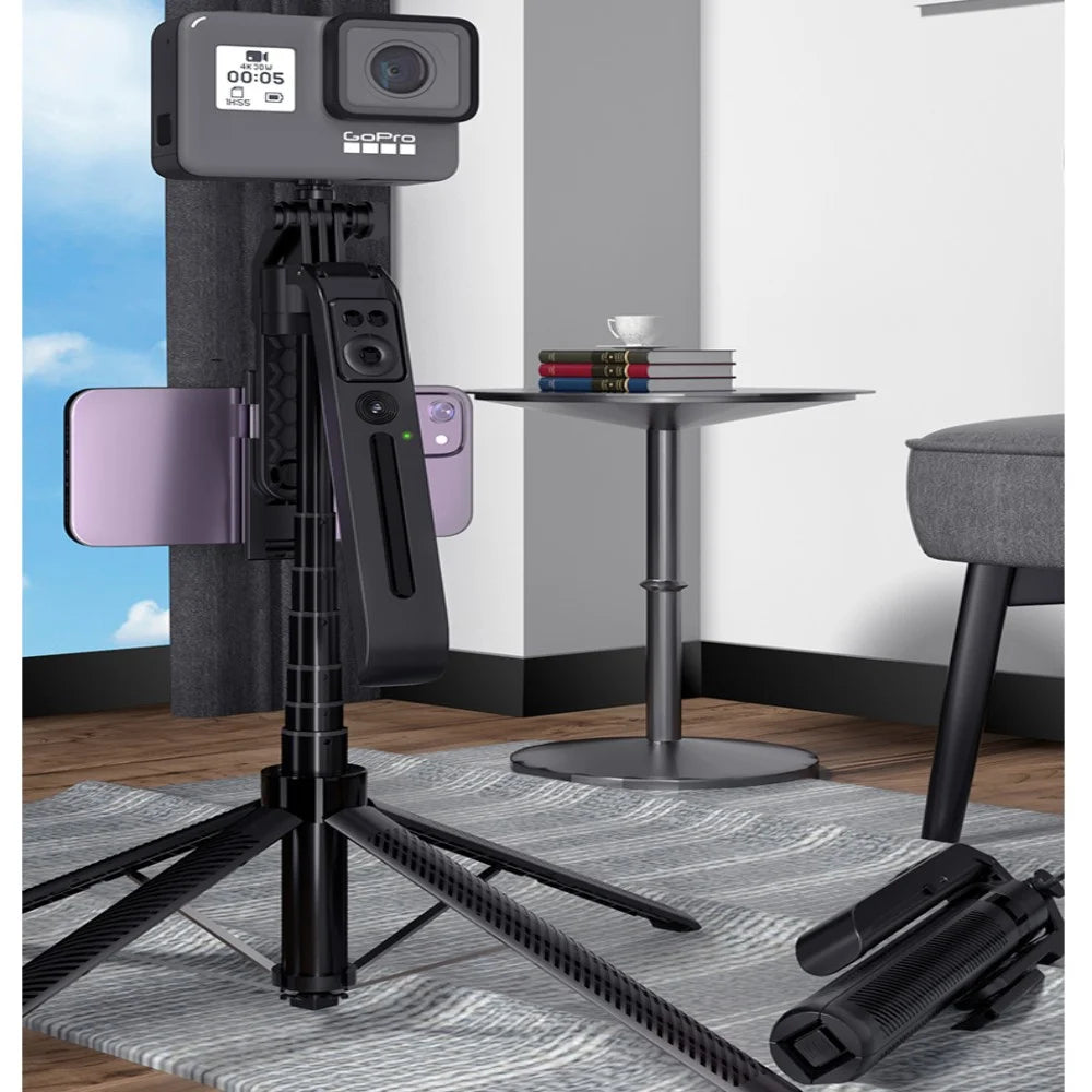 Gimbal Stabilizer With Bluetooth Remote 5 in 1 Smartphone Selfie Stick Intelligent AI Follow-Up Anti Shake Pan Tilt Tripod