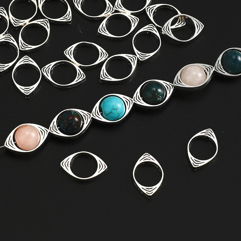 30Pcs Alloy Devil Eye Beading Frame Spacers Fit 8mm Jewelry Bracelet Separation Spacers Diy Necklace Bracelets Circles Accessory