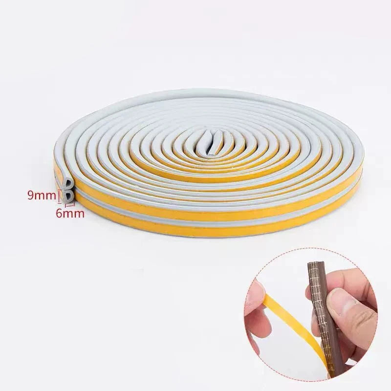 10m/20M/30M Weather Door Seal Diep Stripping Self-adhesive Draft Stopper Tape Window Weather Insulation Noise Rubber Sealing