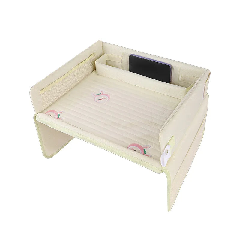 Car Seat Tray For Kids Foldable Multiple Pockets Waterproof Car Table Portable Large Capacity Table For Dining Drawing Car