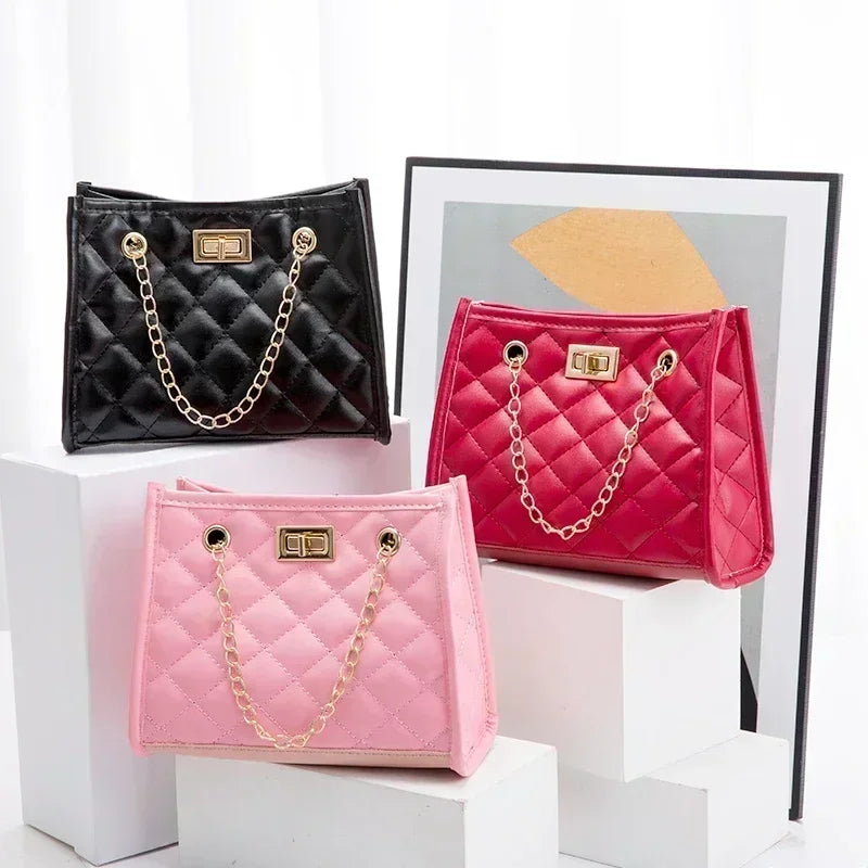 Women's Tote Bags, Handbag with Chains, Diamond Lattice Underarm Luxury Shoulder Bag for Ladies Designer Bag