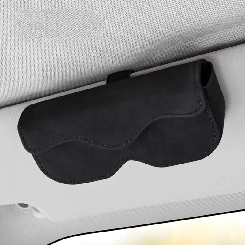 Universal Suede Eyeglasses Holder Compatible with Most Car Sun Visors