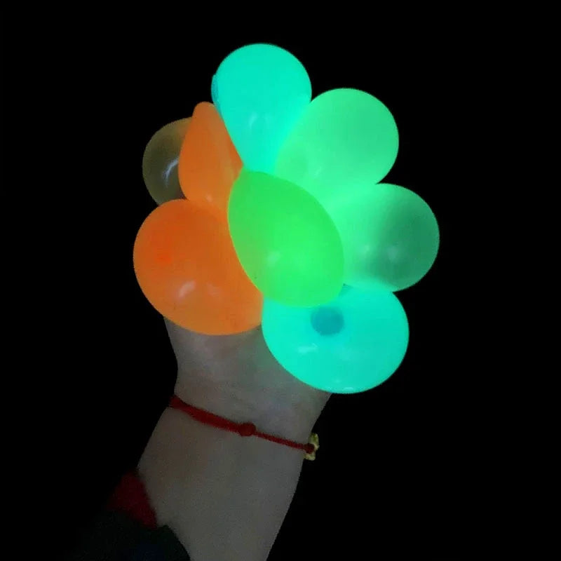 Luminous Wall Target Ball Sucker Sticky Decompression Toy Squeeze Ball Colorful TPR Stress Relief Balls Random Color