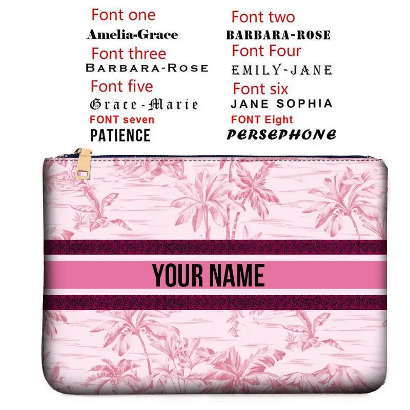 Canvas makeup bag WOMAN BAG Fashion Designer Party Clutch Personalized Custom Print Name Letter Beach Bag Travel Cosmetic Bag