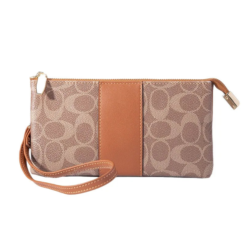 Soft leather printed mobile phone handbag, new women's fashionable, lightweight, mini bag, multifunctional coin purse