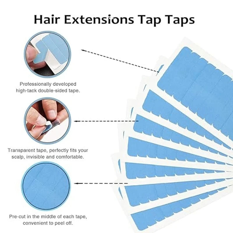 60Pieces Hair Extension Tape Tabs Double Sided Replacement Tape in Hair Extensions Adhesive Hair Extension Tapes Hair Extension