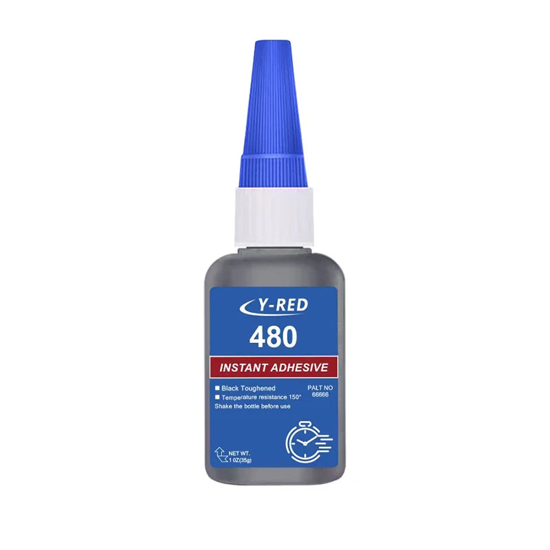 480 Black Super Glue,Instant Adhesive Super Strong CA Glue for DIY, Repair, Crafts, Metal, Plastic, Rubberr