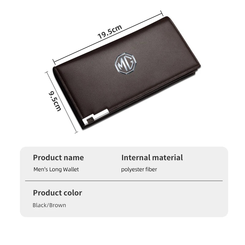 Car Men Wallet Driver's License Pouch Card Case Coin Purse For Morris Garages MG 6 3 5 7 TF ZR ZS HS GS GT Hector RX5 RX8 350
